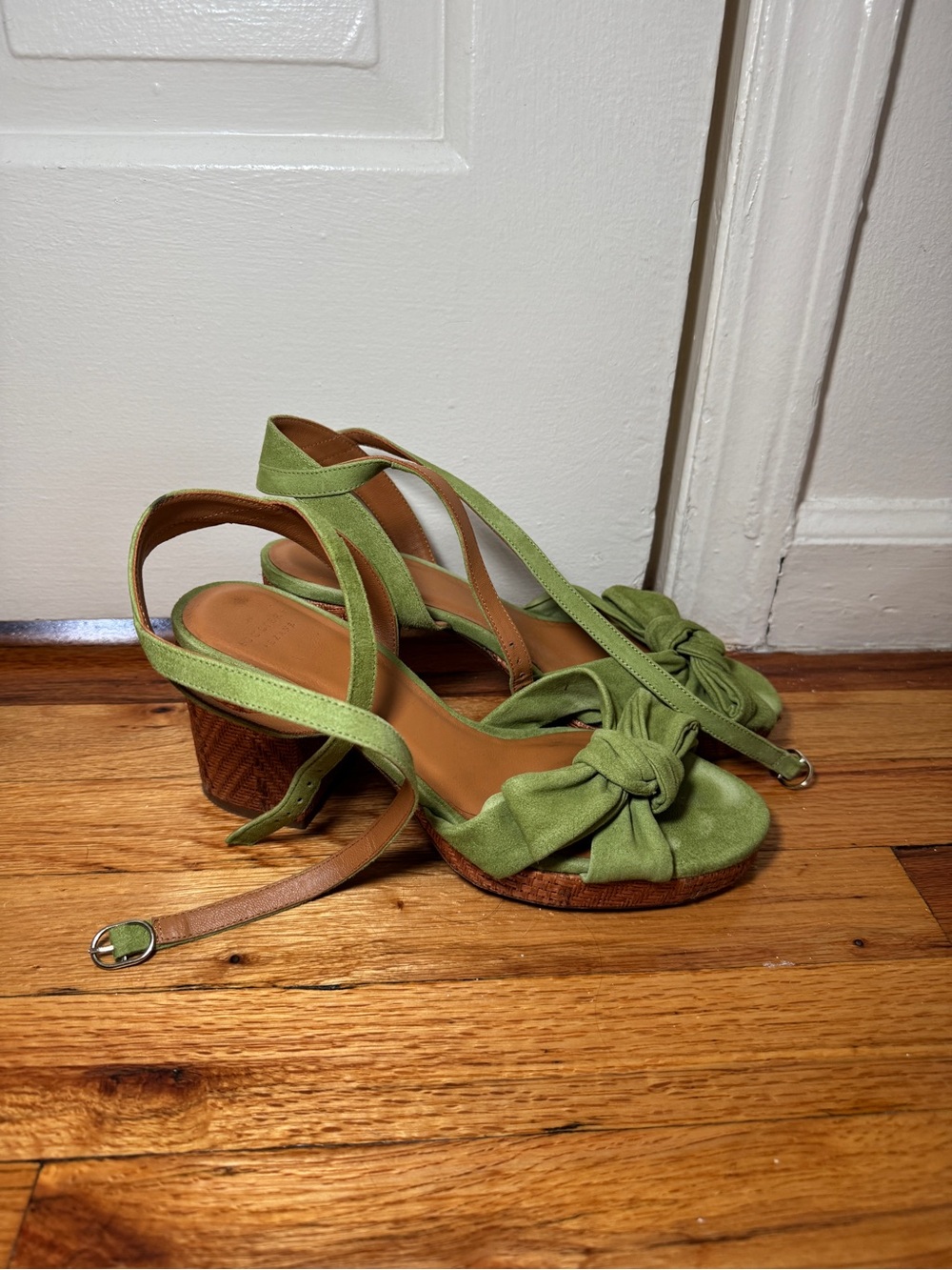 Sezane Green Suede Sandals - 39 (8) - Picture 2 of 10